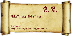 Náray Nóra névjegykártya